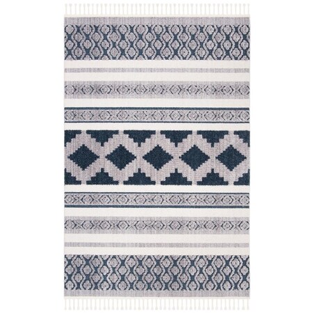 Safavieh 5 ft. 3 in. x 7 ft. 6 in. Marrakesh 500 Rectangle Power Loomed Rug, Ivory & Blue MRK515B-5